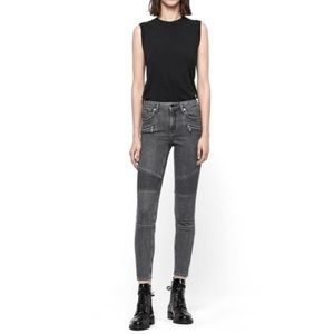 ALL SAINTS Biker Inspired Jeans Washed Grey
